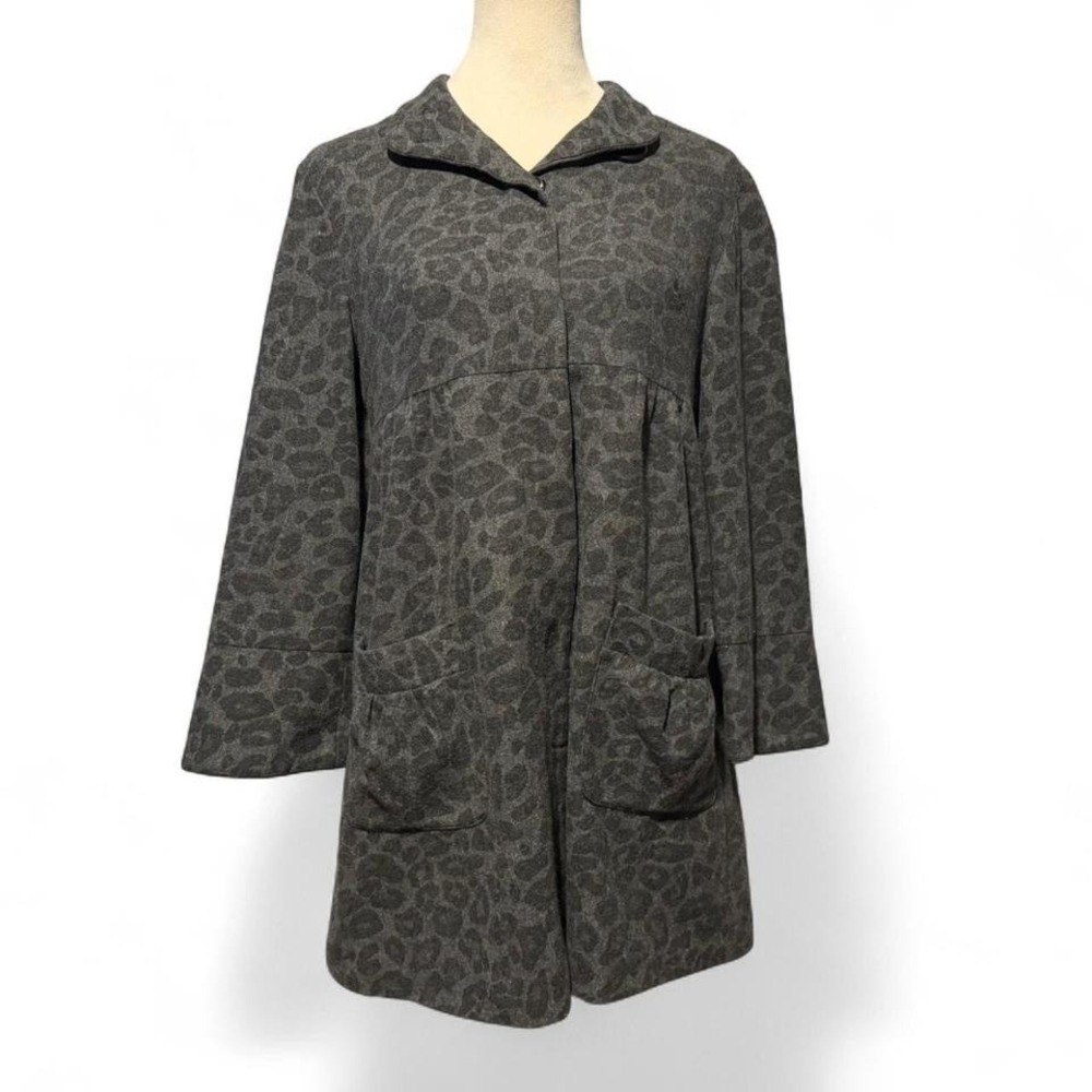 Kensie, Y2K, Coat/Jacket, Women's, Size 6/Small, Grey, Cheetah Print